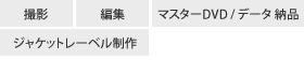 撮影、編集、マスターDVD/データ納品、ジャケットレーベル制作